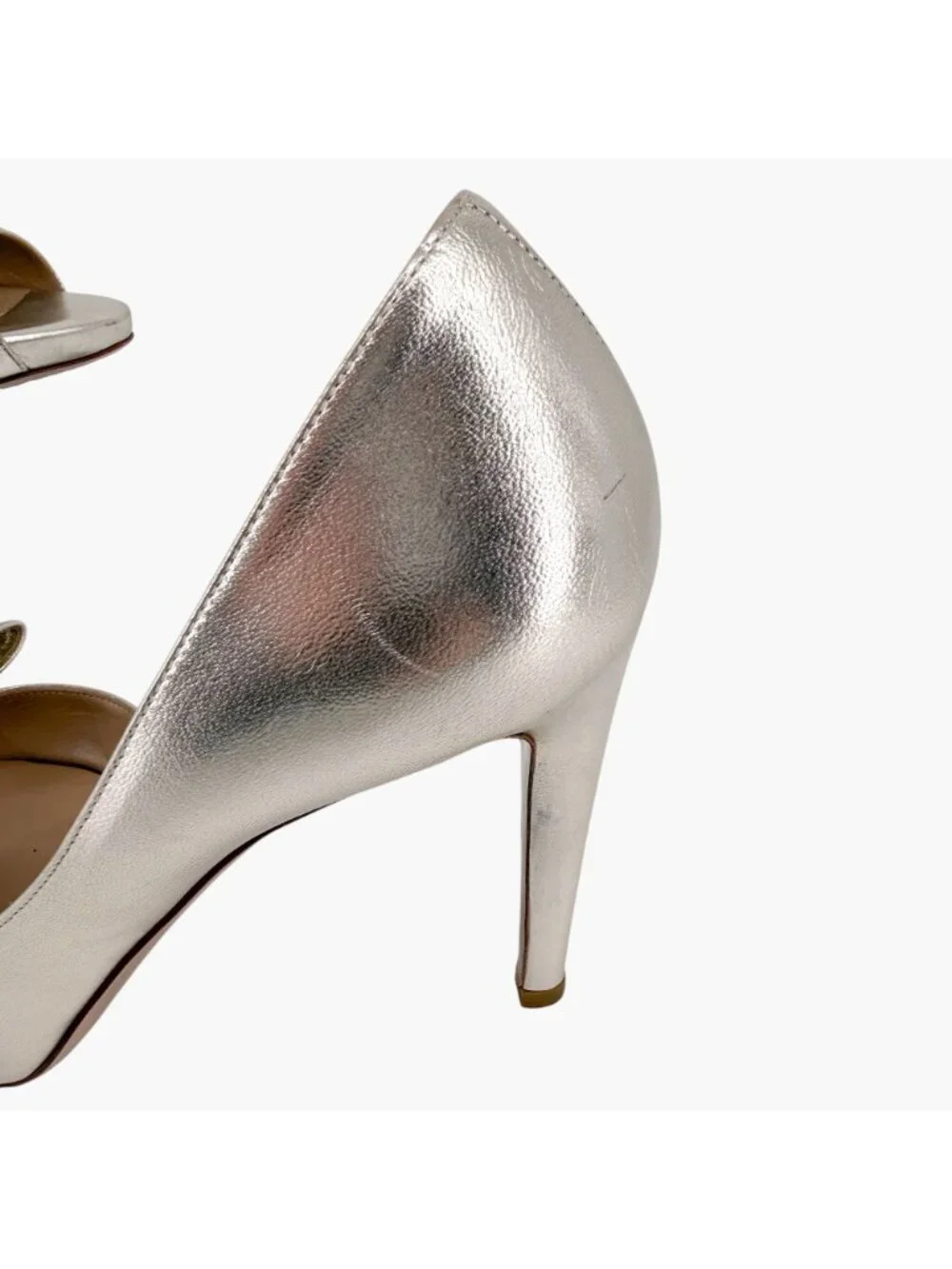 Valentino Gold Leather Triple Bow Half d’Orsay Pumps Heels Size 39 US 9 Platform